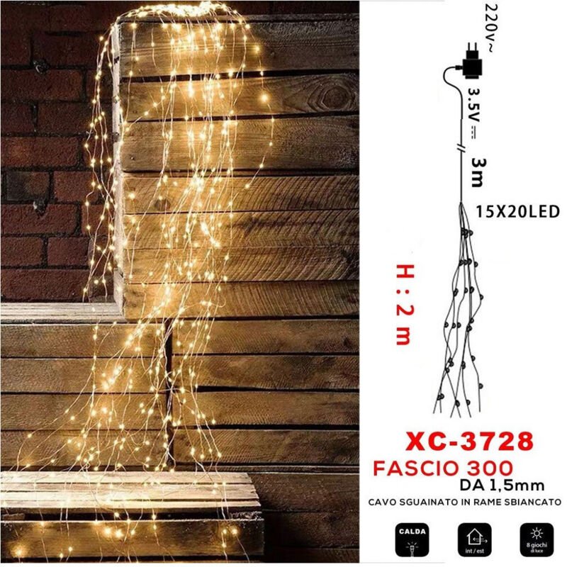 Thumbnail - Trade Shop Traesio - Trade Shop - lichtstrahl 300 microled warmes licht gebleichtes kupfer ohne ummantelung kabel XC-372...