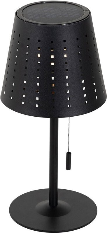 Outdoor-Tischleuchte schwarz inkl. led 3-stufig dimmbar wiederaufladbar und Solar - Ferre