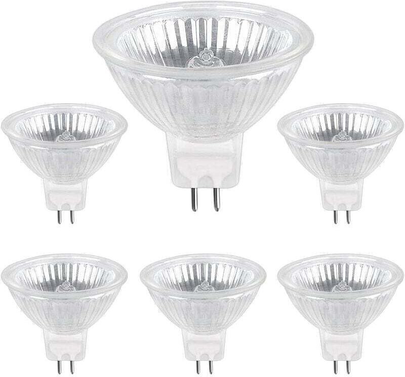 GU5.3 Halogenlampe 50 W 12 V, 800 lm warmweiß 2700 K, dimmbar, MR16 Halogen-Spotlampe, 6er-Pack