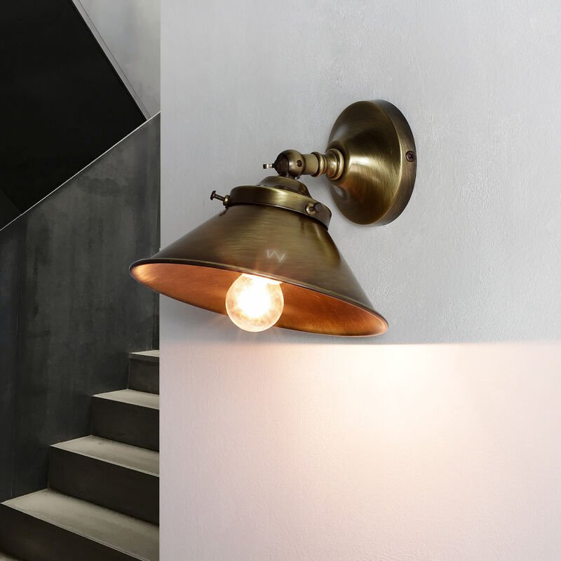 Licht-erlebnisse - Wandlampe Echt-Messing in Bronze hell