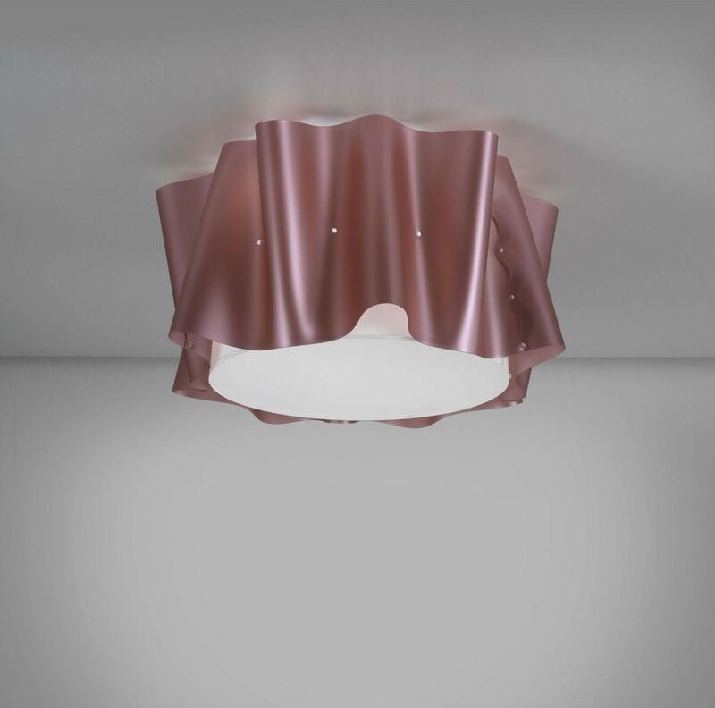 Linea Zero - Deckenleuchte 5 Lichter Rosa Metall Cm. 60 x 32