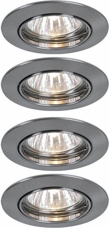 Paulmann - 4er Set Einbau Leuchten Strahler Spots Eisen Alu Beleuchtung drehbar 994.47