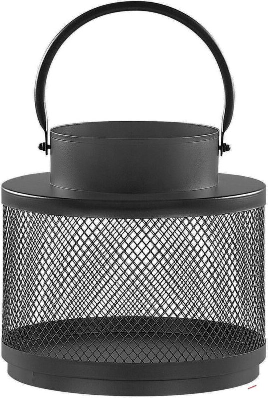 Beliani - Laterne Schwarz Metall 24 cm mit Metallgitter und Henkel Modern Klassisch Industrie Look Wohnaccessoires Tisch...
