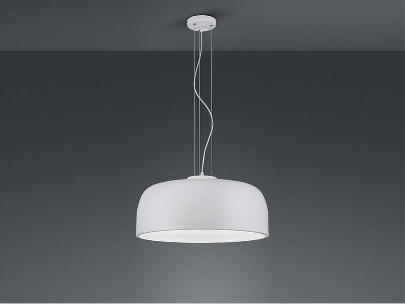 Große led Pendelleuchte mit Lampenschirm Metall Weiß, ø 52cm