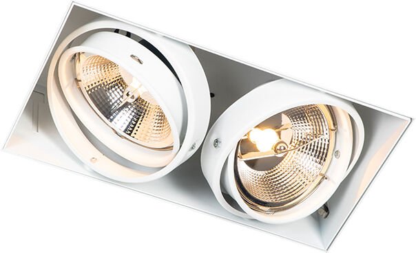 Einbauspot weiß GU10 AR111 randlos 2-flammig - Oneon