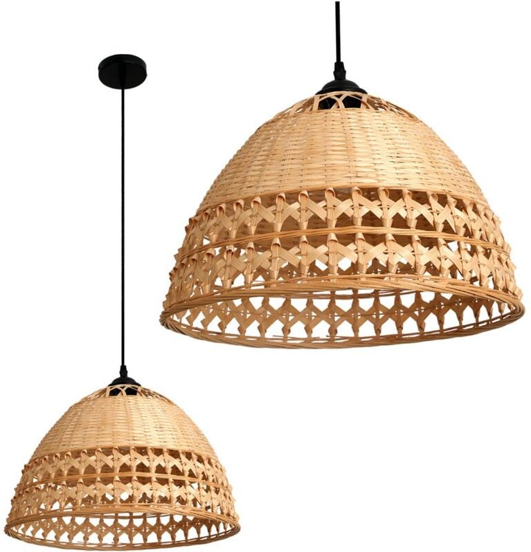 Thumbnail - Boho Bambuslampe mit geflochtenem Schirm 1xE27