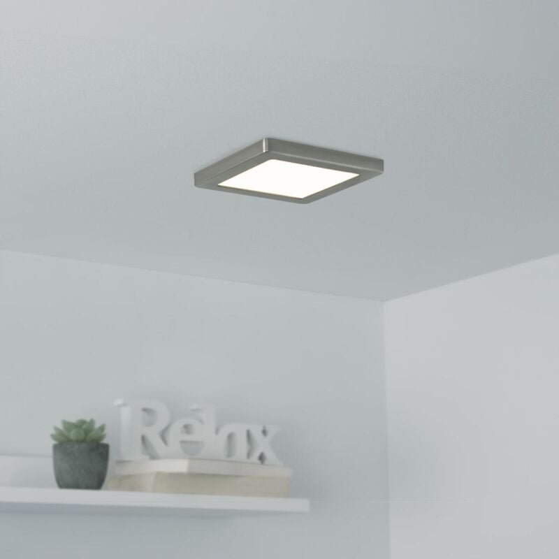 CCT LED Ein-Aufbaustrahler eckig silber 3000/4000/6000K silberfarbiger Abdeckring - Ausführung: 6W 140x140mm