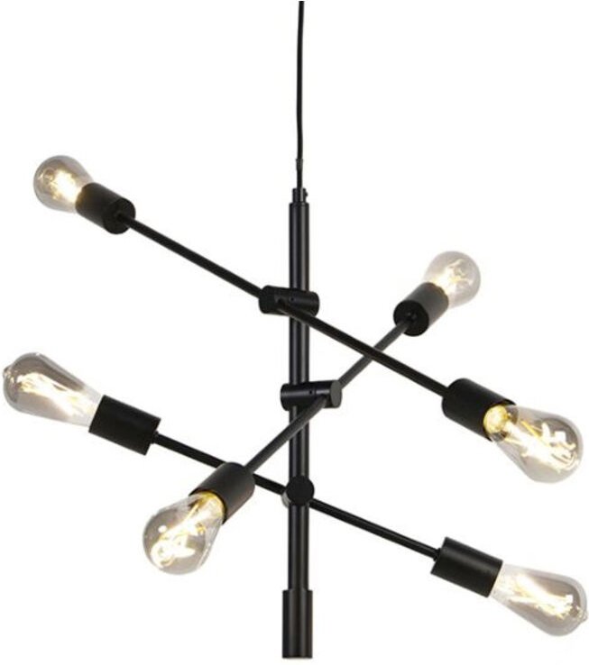 Intelligente industrielle Hängelampe schwarz inkl. 6 WiFi ST64 - Sydney