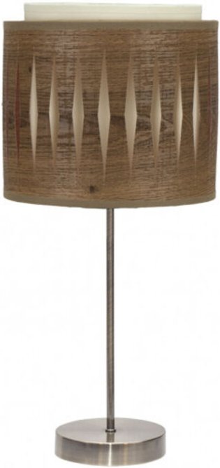 Tischlampe 1Light Modell Alexandra klein Dunkles Leder/Holz fabrilamp