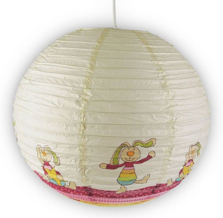 Niermann - Papier Lampenschirm fürs Kinderzimmer mit fröhlichem Rabbit Motiv ø 40cm