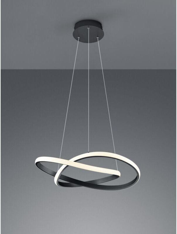 Iperbriko - Moderne Pendelleuchte Anthrazit Schwarz Led Dimmbar 27W Ø60 cm Trio Beleuchtung