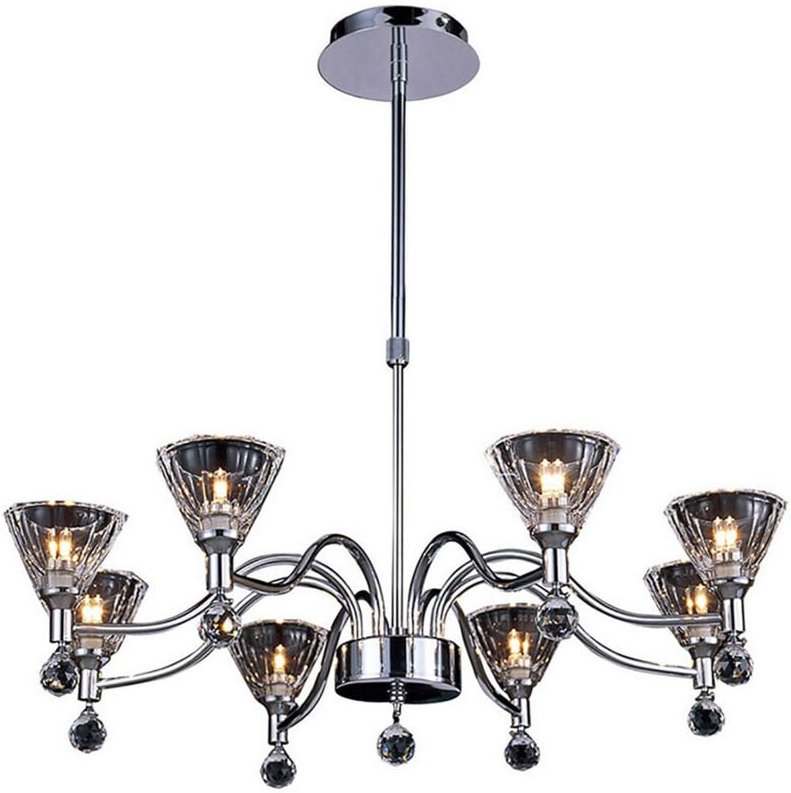 Inspired Neptune Pendelleuchte, rund, 8-flammig, G9, poliertes Chrom