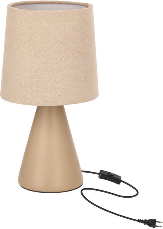 Dekorative Keramik-Tischleuchte mit Samtschirm, braun, 1xE14 40W, SATTI Candellux