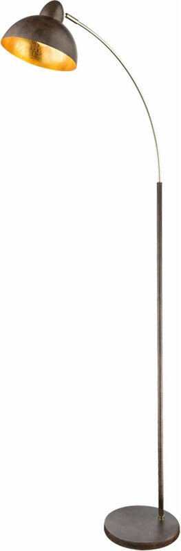 Stehleuchte rostfarben Retro Wohnzimmerleuchte stehend gold Stehlampe Bogenleuchte rost gold, Messing Metall, E27 Fassun...