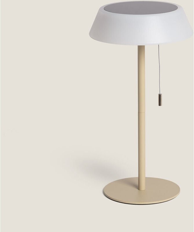 LED Tischleuchte Solar Außenbereich 1.2W Metall Aldana Crème