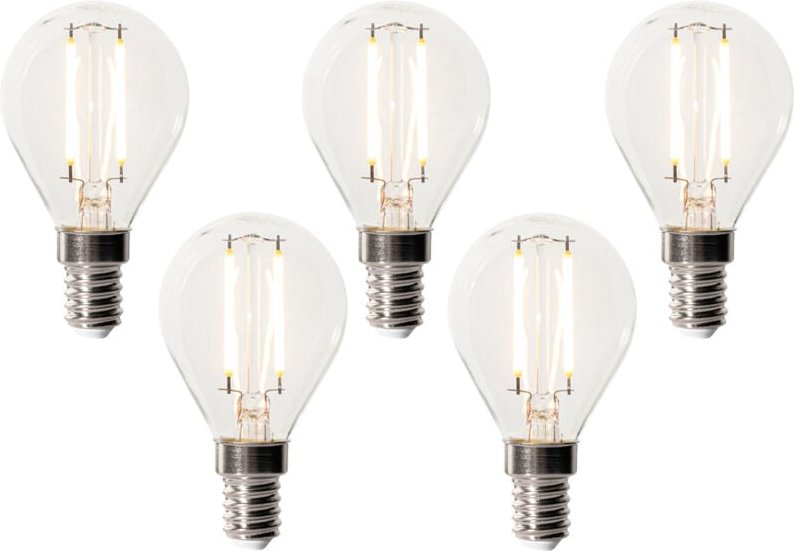 Luedd - 5er-Set E14 Dimmbare LED-Glühbirnen P45 Klarglas 3W 250 lm 2200K