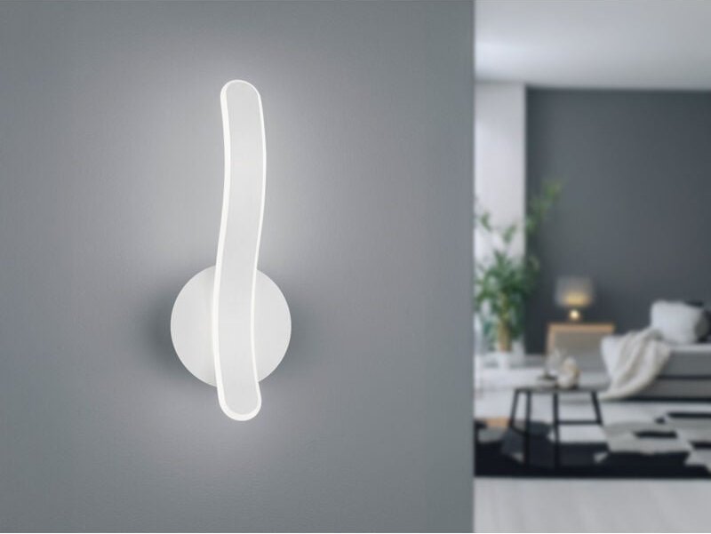 Led Wandleuchte parma Metall Weiß matt 3 Stufen Dimmer, Höhe 39cm