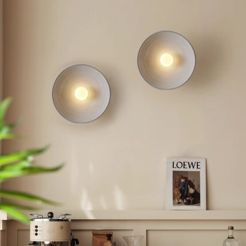 2er Set Vintage Wandleuchte Kreative Wandlampe Innen Wandbeleuchtung Weiß Deckenlampe Ø25,5cm