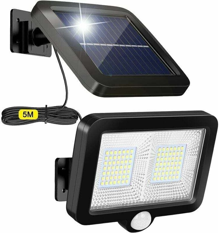 Lampada solare da esterno con sensore di movimento【98LED】 Luce solare da esterno Modalità faretto solare da esterno IP65...
