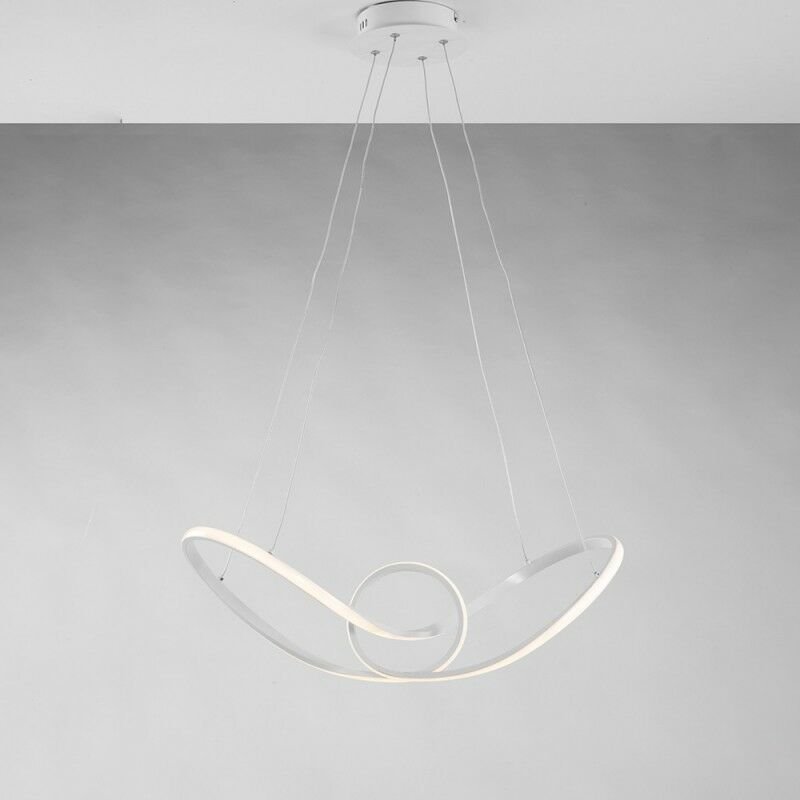 Pendelleuchte aus Metall und Weißaluminium mit integrierter led 68x24x h 150 cm