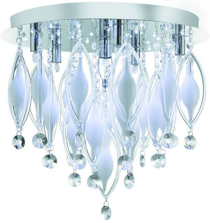 Spindle - led 6 Light Flush Deckenleuchte Chrom und Glas mit Fernbedienung, G9 - Searchlight