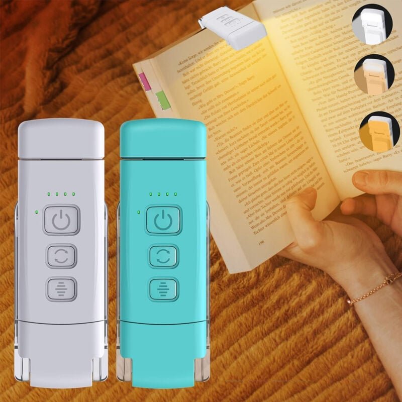 Linghhang - 2 Pack wiederaufladbare USB-Buchlampen zum Lesen bei Nacht, tragbare LED-Ansteck-Leselampen, Helligkeit in 3...
