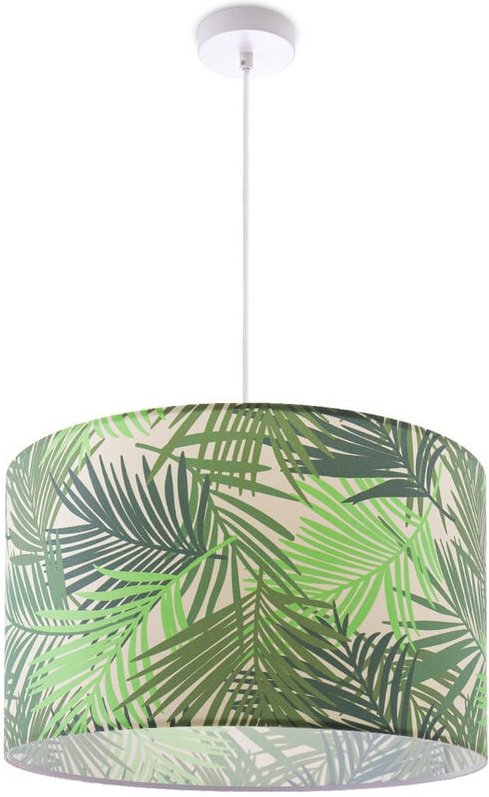 Deckenlampe Wohnzimmer Lampe Esstisch Pendelleuchte Blumen Palmen Deko E27 Pendelleuchte - Weiß, Design 3 (Ø45,5 cm) - P...
