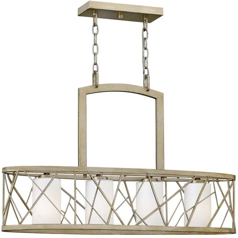 Elstead - Deckenleuchte Pendellampe Hängeleuchte Metall Glas Silber b 81,3 cm 6 Flammig