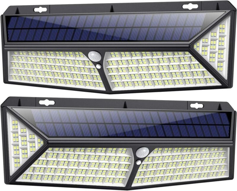 430 LED Solarleuchte 【Leistungsstark - 3500LM - 270° Winkel】 Bewegungsmelder Außenbeleuchtung Kabelloser Scheinwerfer Wa...