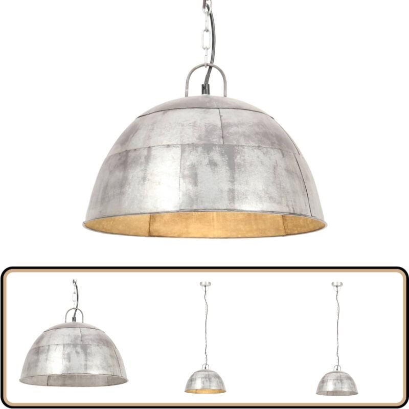 Hängelampe Vintage Industriestil 25 W Silbern Rund 41 cm E27 - Hängelampe - Industrielampen - Vintagelampe - Deckenleuch...