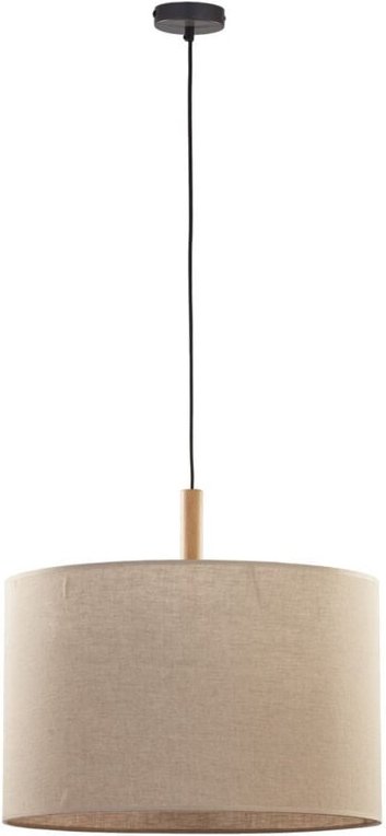 TK Deva Zylindrische Pendelleuchte, Kiefer, Creme, 1xE27