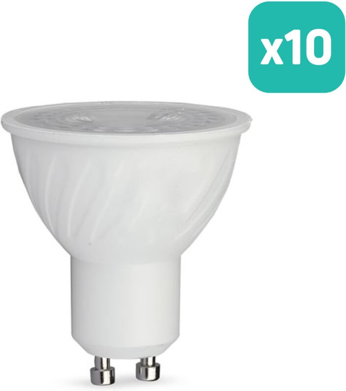 V-TAC LED-Spotlight – CREE – GU10 – Linse 38° – IP20 – Weiß – 6 W – 445 Lumen – 6500 K - 10er-Pack