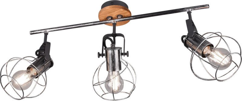 Thumbnail - Trio - Retro Decken Strahler Gitter Käfig Spots verstellbar Wohn Zimmer Lampe silber antik 805300388