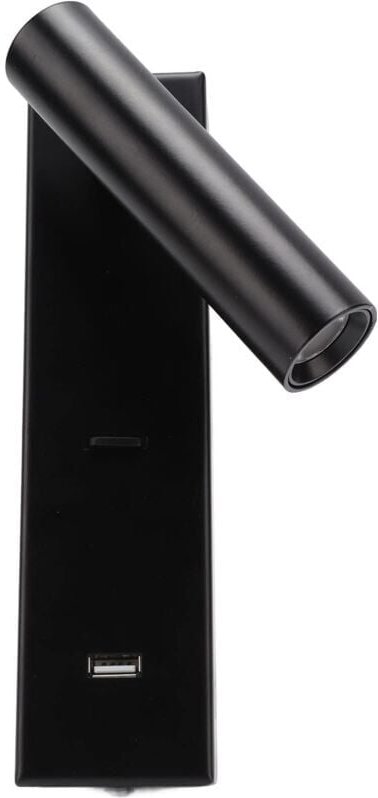 Einfache und stilvolle LED-Wandleselampe, Aluminiumlegierung, wiederaufladbar mit Schalter, USB-Anschluss für Innenschla...