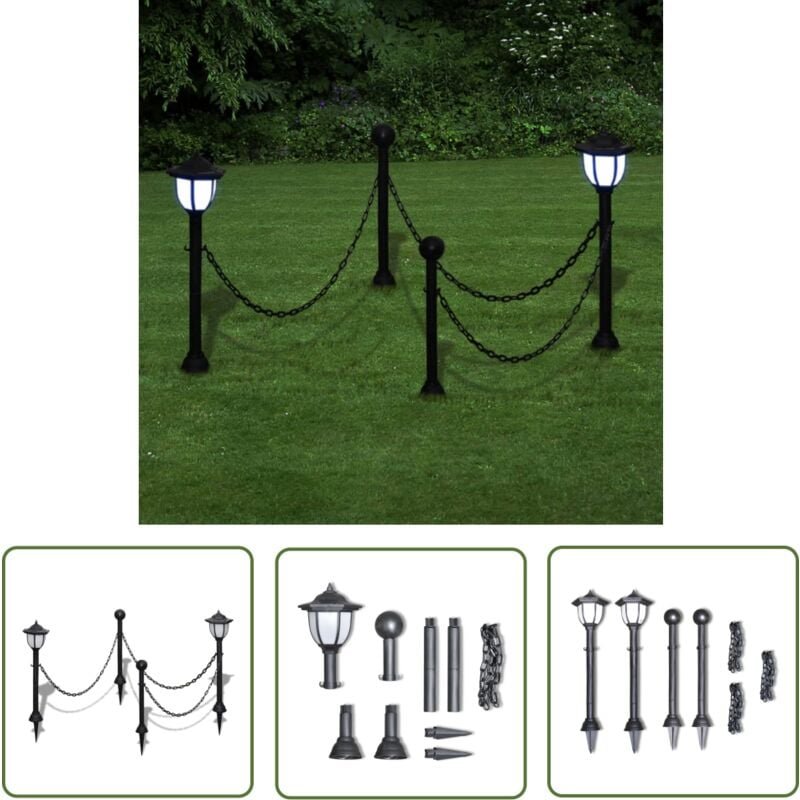 2x led Lampe Solarleuchte Außenlampe Gartenleuchte Laterne - Solarleuchte - Gartenlampe - Außeleuchte - LED-Lampe - Sonn...