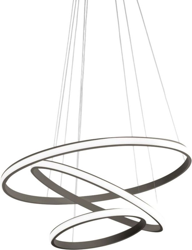 Dimmbarer LED-Kronleuchter Iole S3 60 w – Moderne Aufhängung mit 3 Ringen aus Titanaluminium, warmes Licht 3000 k, 3000 ...