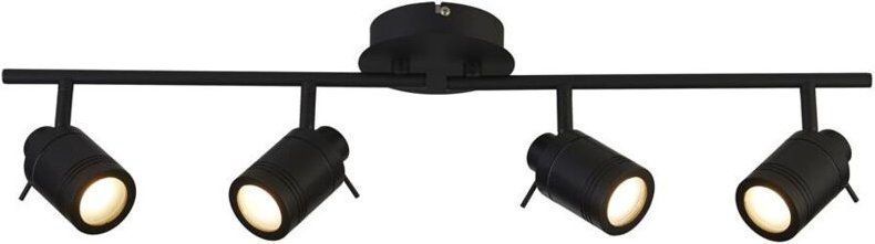 Searchlight Samson 4-flammiger IP44 Badezimmerspot SplitBar, Mattschwarz IP44