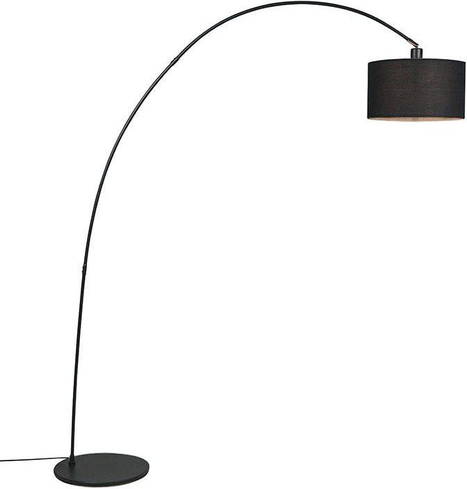 Moderne Bogenlampe Schwarz mit Schirm - Vinossa