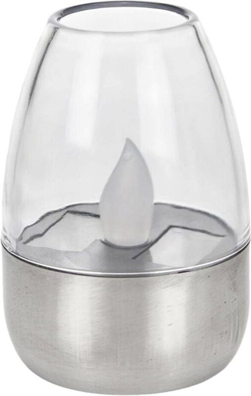 Buri - 12x Solar Windlicht led Flackernd 9cm Beleuchtung Garten Außen Lampen Kerzen