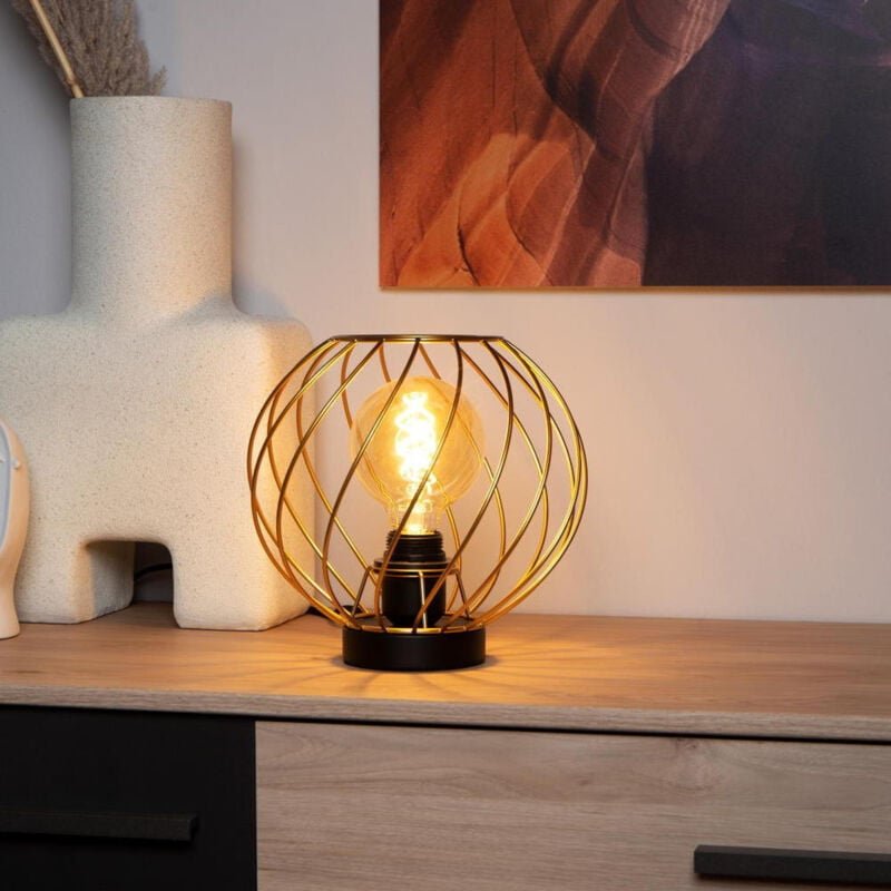 Danza - Tischlampe - ø 25 cm - 1xE27 - Mattes Gold / Messing - Lucide