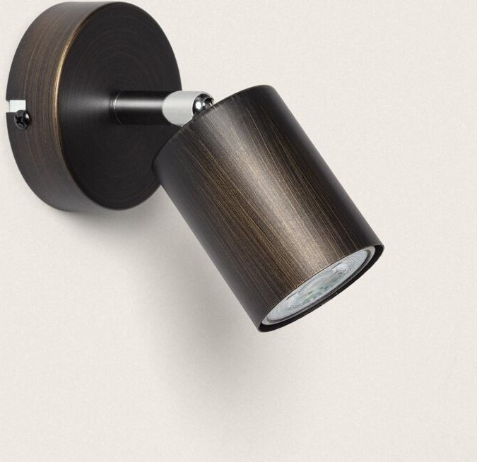 Efectoled - Deckenleuchte Rund Ausrichtbat Metall 1 Strahler Whitstable Bronze