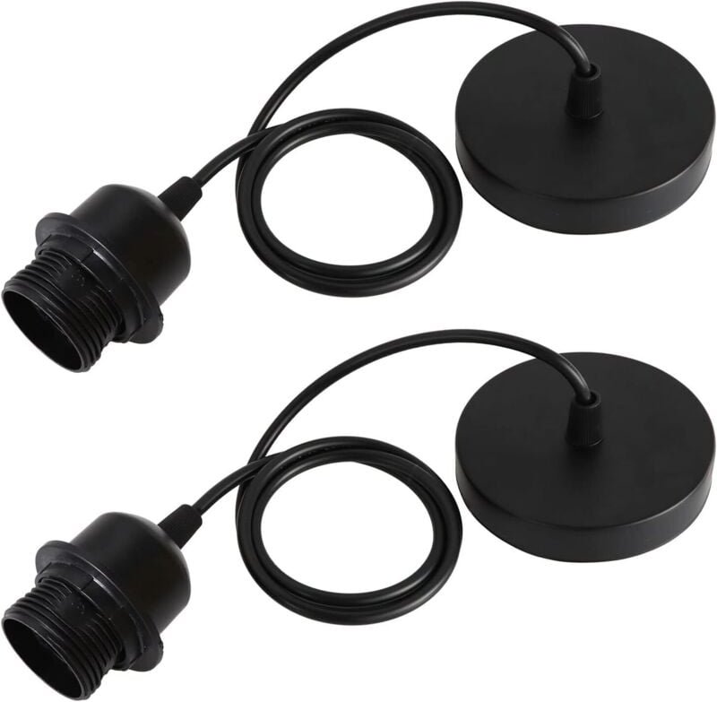 2er-Set E27-Hängelampen mit Schraubring, verstellbares Kabel 100 cm, E27-Hängelampenfassung, kompatibel mit Lampenschirm...