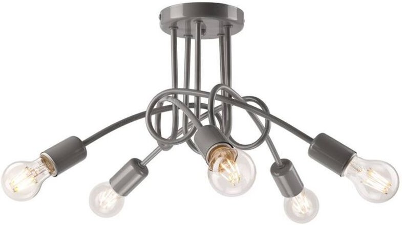 Lamkur Lighting - Lamkur Camilla Flexi Camilla Multi Arm Semi Flush Deckenleuchte Grau, 5x E27