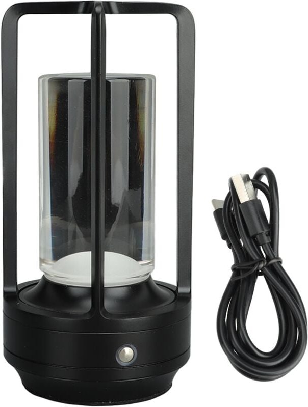 Schnurlose Tischlampe 3 Farben Schrittless Dimming led wiederaufladbare Touch -Nachttisch Schwarz schwarz - Eosnow