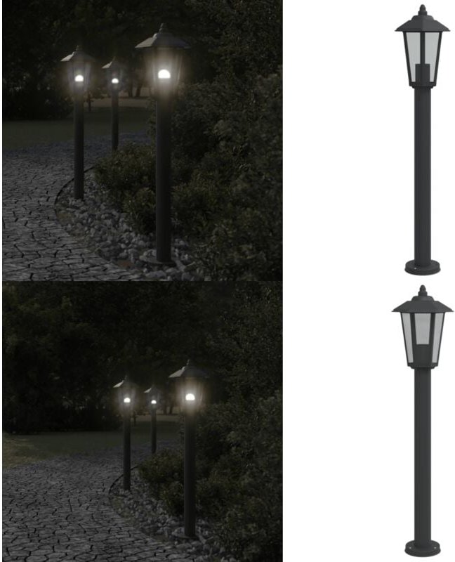 Wegeleuchte Schwarz 80 cm Edelstahl - Wegeleuchte - Edelstahl - Außenstehleuchte - Gartenlampe - LED-Lampe - Home & Livi...