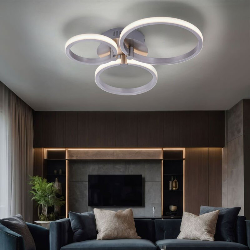 Deckenlampe Wohnzimmerlampe Designleuchte led Deckenleuchte Schlafzimmerlampe, 18W 1800lm warmweiß, LxH 49 x 8,5 cm