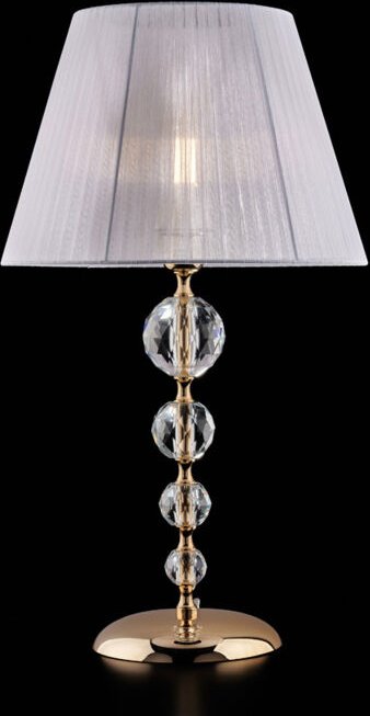 Bonetti Illumina - Ruben - Lampe aus goldenem Eisen und Kristall 1 Licht mit Lampenschirm H.61 - Ø35 - BL267-LM-OR