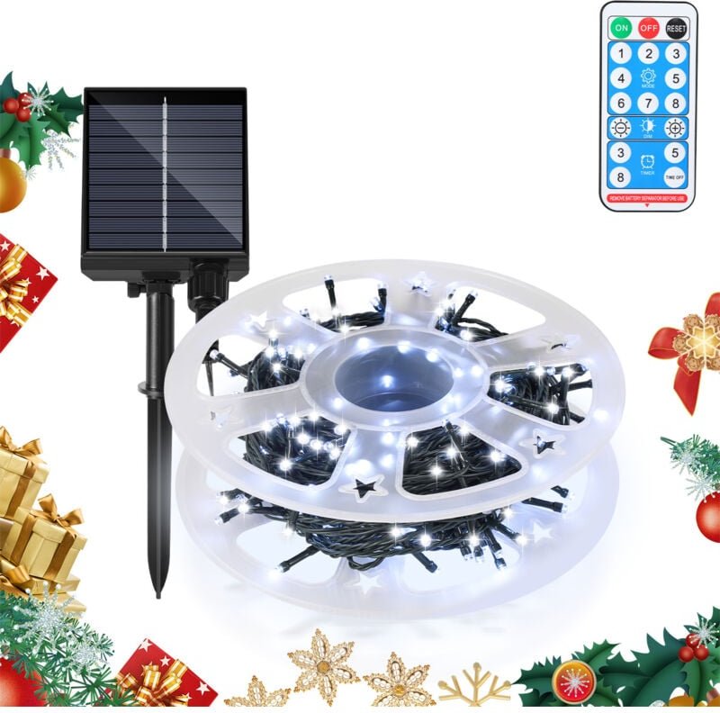 Thumbnail - SWANEW LED Solar Lichterkette 50M 500LEDs Wasserdicht und mit 8 Modi für Außen Innen Garten Party & Weihnachtsdeko Outdo...