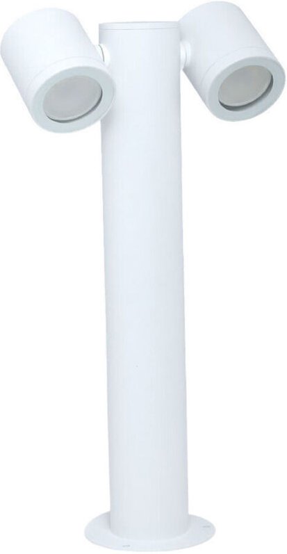 Trade Shop - Moderner Gartenlaternenpfahl mit einstellbaren Diffusoren ATTACO LAMP GU10 IP44 539PB-B440 - Weiß