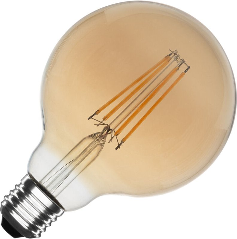 Efectoled - LED-Glühbirne Filament E27 8W 750 lm G95 Gold No Flicker 2700K Warmweiß